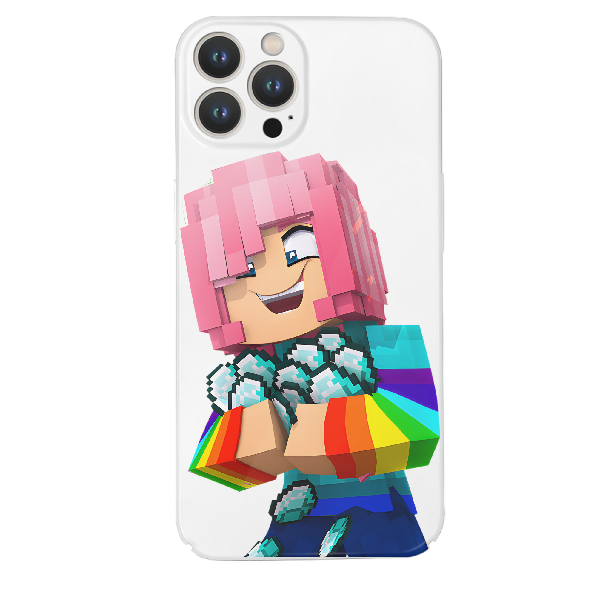 （画像用） マインクラフト ブロックの世界 Minecraft MC Block world 【iPhone 14シリーズ対応】ハードケース